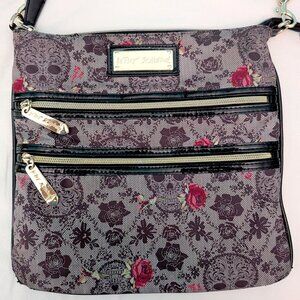 Betsey Johnson Crossbody Bag Skull Floral Halloween Whimsigoth Casual Cute Indie